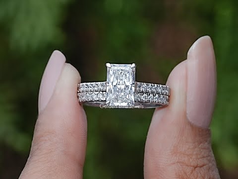 Lab Diamond Radiant Cut Bridal Ring Set