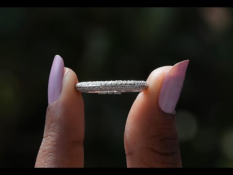 [YouTube Video Video Of Round Cut Moissanite Micro Pave Eternity Band]-[Golden Bird Jewels]