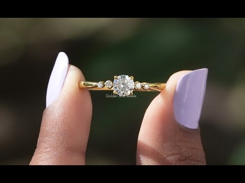 [YouTube Video Of 5 Stone Round Cut Engagement Ring]-[Golden Bird Jewels]