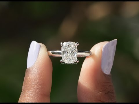 [YouTube Video Of Cushion Cut Lab Grown Diamond Solitaire Ring]-[Golden Bird Jewels]