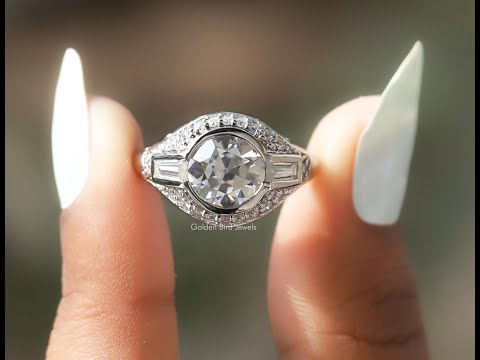 Old European Round Cut Moissanite Vintage Ring