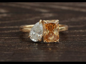 [YouTube Video Of Radiant And Pear Cut Toi Et Moi Ring]-[Golden Bird Jewels]