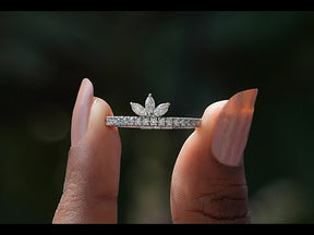 [YouTube Video Of Marquise And Round Cut Moissanite Half Eternity Band]-[Golden Bird Jewels]