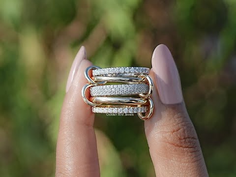 Round Moissanite Interlinked Pave Eternity Band