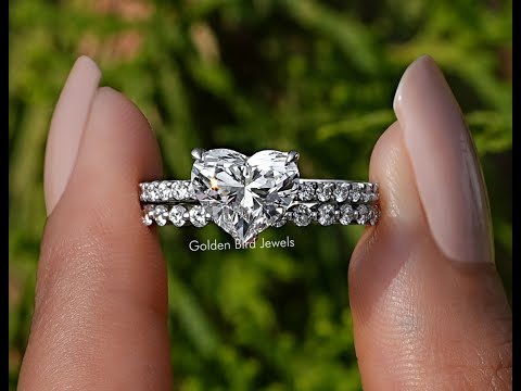 Heart Shaped Lab Diamond Bridal Ring Set