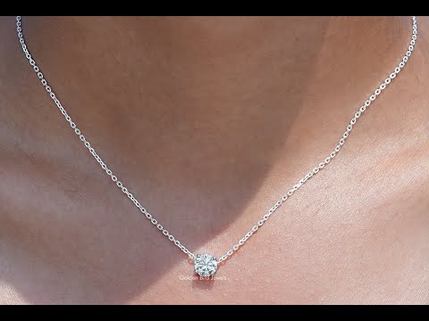 [YouTube Video Of Round Cut Diamond Solitaire Pendant]-[Golden Bird Jewels]