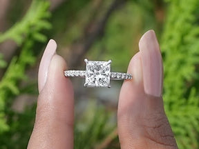 Youtube Videao of Princess Cut Lab Diamond Solitaire Accent Ring