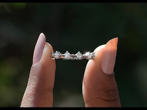 [YouTube Video Of Round Cut Moissanite Distance Stacking Band]-[Golden Bird Jewels]