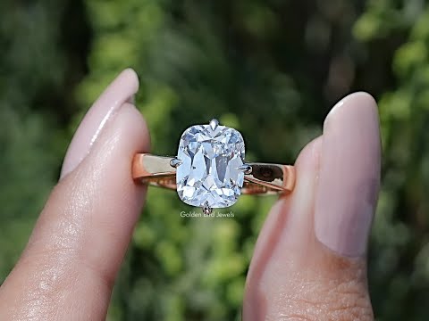 Old Mine Cushion Lab Diamond Engagement Ring