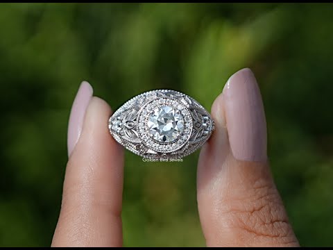 YouTube Video Of Moissanite Old European Round Cut Ring