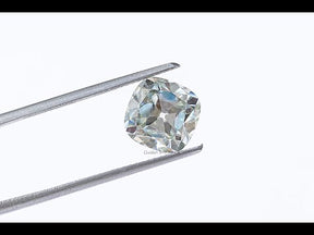 [YouTube Video Of Light Blue Old Mine Cushion Cut Loose Moissanite]-[Golden Bird Jewels]