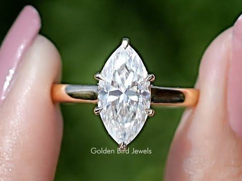 You tube Video of halo stone engagement ring with Dutch Marquise Cut Moissanite
