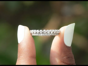 [YouTube Video Of Round Cut Two Row Moissanite Eternity Band]-[Golden Bird Jewels]