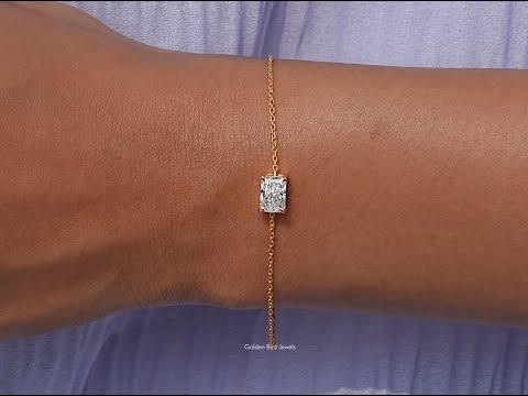 [YouTube Video Of Radiant Cut Lab Diamond Chain Bracelet]-[Golden Bird Jewels]