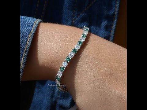 [YouTube Video Of Round Cut Moissanite Tennis Bracelet]-[Golden Bird  Jewels]