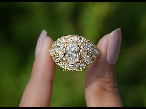 Moval Old Mine Cut Vintage Engagement Ring