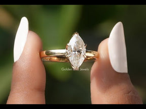 Youtube videao of Marquise Moissanite Solitaire Bridal Ring