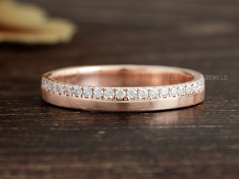 Round Cut Lab Diamond Half Eternity Band