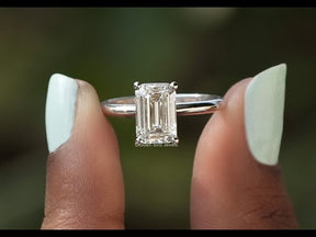 YouTube Video Of Emerald Cut Diamond Solitaire Ring