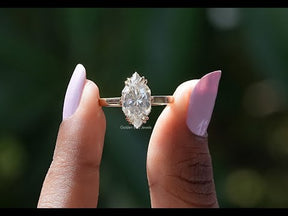 You Tube Videao of Marquise And Round Cut Moissanite Hidden Halo Ring