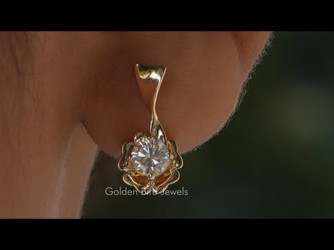 [YouTube Video Round Cut Moissanite Cluster Earrings]-[Golden Bird Jewels]