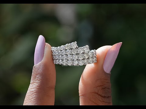 [YouTube Video Of Colorless Round Cut Moissanite Wedding Band]-[Golden Bird Jewels]