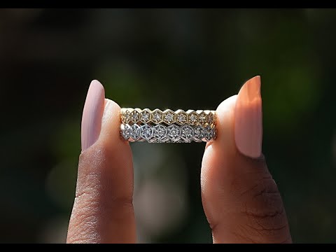 [YouTube Video  Of Lab Grown Round Cut Eternity Band]-[Golden Bird Jewels]