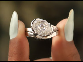 You Tube Video Of Step Cut Oval Moissanite Bypass Ring