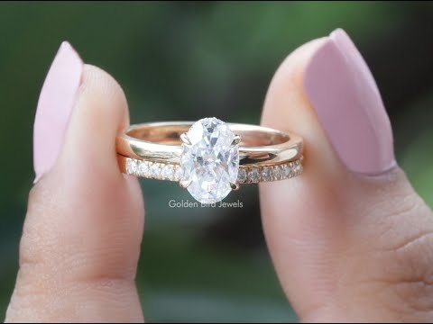 YouTube Video Of Colorless Oval Cut Moissanite Ring Set