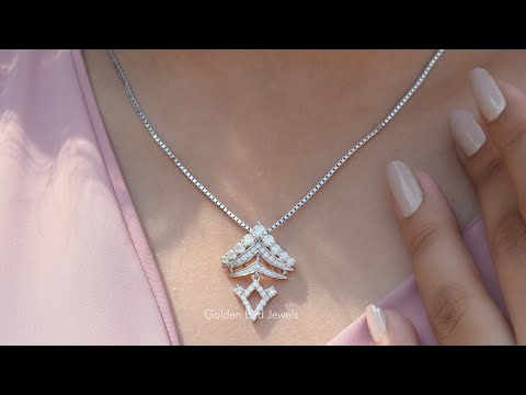 [YouTube Video Of Round Cut Moissanite Pendant]-[Golden Bird Jewels]