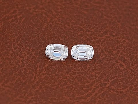 Colorless Old Mine Cushion Moissanite Loose Pair