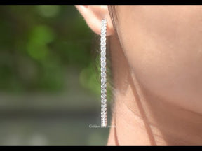 [YouTube Video Of Round Moissanite Inside Out Hoop Earrings]-[Golden Bird Jewels]