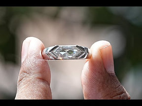 [YouTube Video Of East West Hexagon Cut Moissanite Men's Ring]-[Golden Bird jewels]