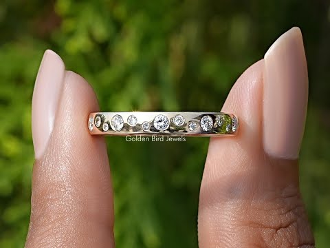 Round Cut Lab Diamond Flush Set Eternity Band