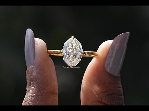 [YouTube Video Of Step Cut Oval Cut Moissanite Ring]-[Golden Bird Jewels]