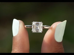 [YouTube Video Of Emerald Cut Lab Grown Diamond Ring]-[Golden Bird Jewels]