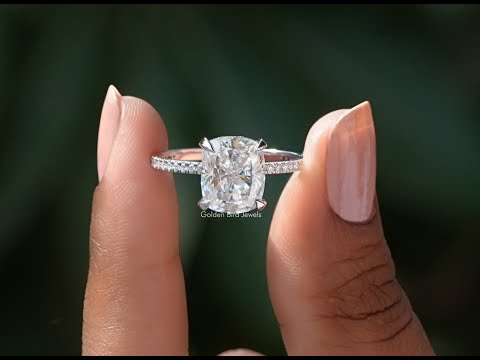 [YouTube Video Of Crushed Ice Moissanite Hidden Halo Ring]-[Golden Bird Jewels]