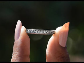 [YouTube Video Of Round Cut Diamond Lab Grown Eternity Wedding Band]-[Golden Bird Jewels]