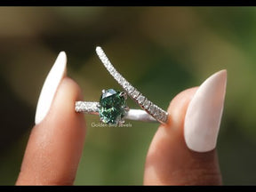 YouTube Video Of Dark Green Oval Cut Moissanite Ring