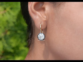 Old European Round Lab Diamond Dangle Earrings