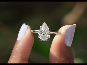 [YouTube Video Of Pear Shaped Solitaire Engagement Ring]-[Golden Bird Jewels]