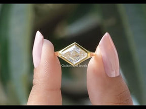 [YouTube Video Of Modified Lozenge Cut Moissanite Solitaire Ring]-[Golden Bird Jewels]