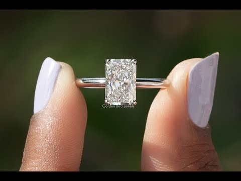 [YouTube Video Of Radiant Cut Lab Grown Diamond Engagement Ring]-[Golden Bird Jewels]