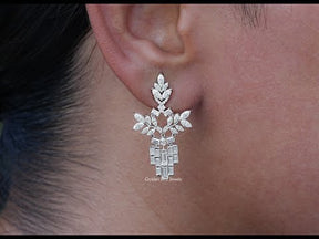 [YouTube Video Of Marquise And Baguette Cut Chandelier Earrings]-[Golden Bird Jewels]