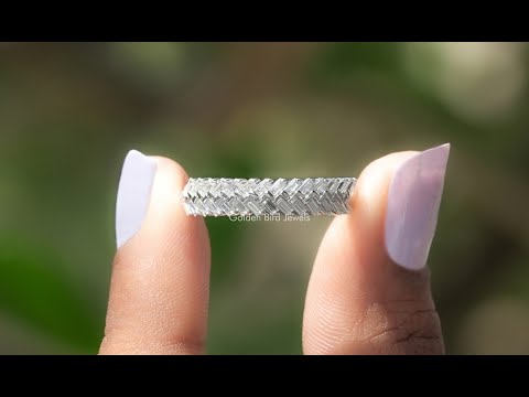 [YouTube Video Of Baguette Cut Moissanite Bridal Half Eternity Band]-[Golden Bird Jewels]