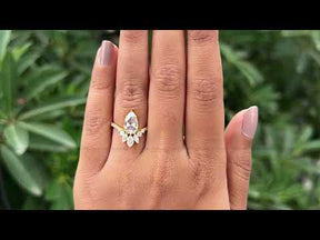 [YouTube Video Of Rose Cut Pear Moissanite Curved Engagemet Ring]-[Golden Bird Jewels]