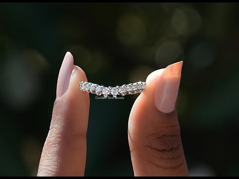 [YouTube Video Of Moissanite Curved Wedding Band]-[Golden Bird Jewels]