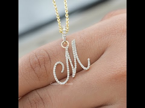 [YouTube Video Of Round Cut Moissanite Letter Pendand]-[Golden Bird Jewels]