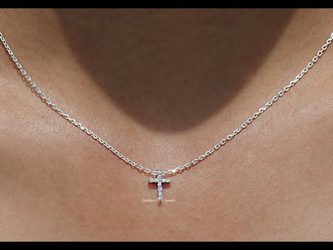 Lab Diamond Round Cut Cross Pendant