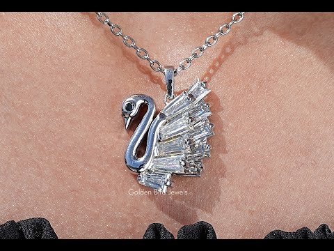 [YouTube Video Of Tapered Baguette Cut Swan Pendant]-[Golden Bird Jewels]